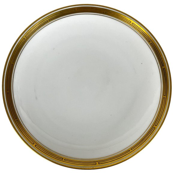 6 Haviland W A Pickard Porcelain Salad Plates Gold Band Black Lines France VTG - Picture 10 of 15